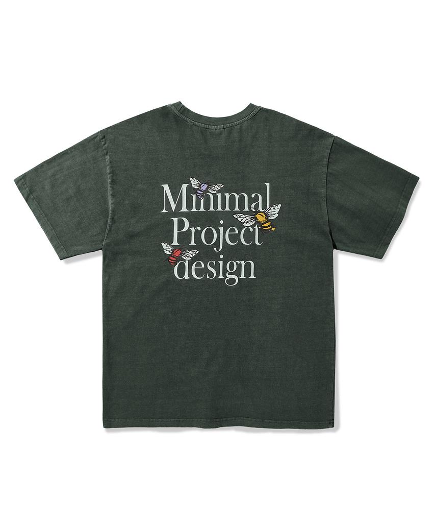 MINIMALPROJECT Helvetica Pigment Short Sleeve T-Shirt Mst165 [Bluegreen]