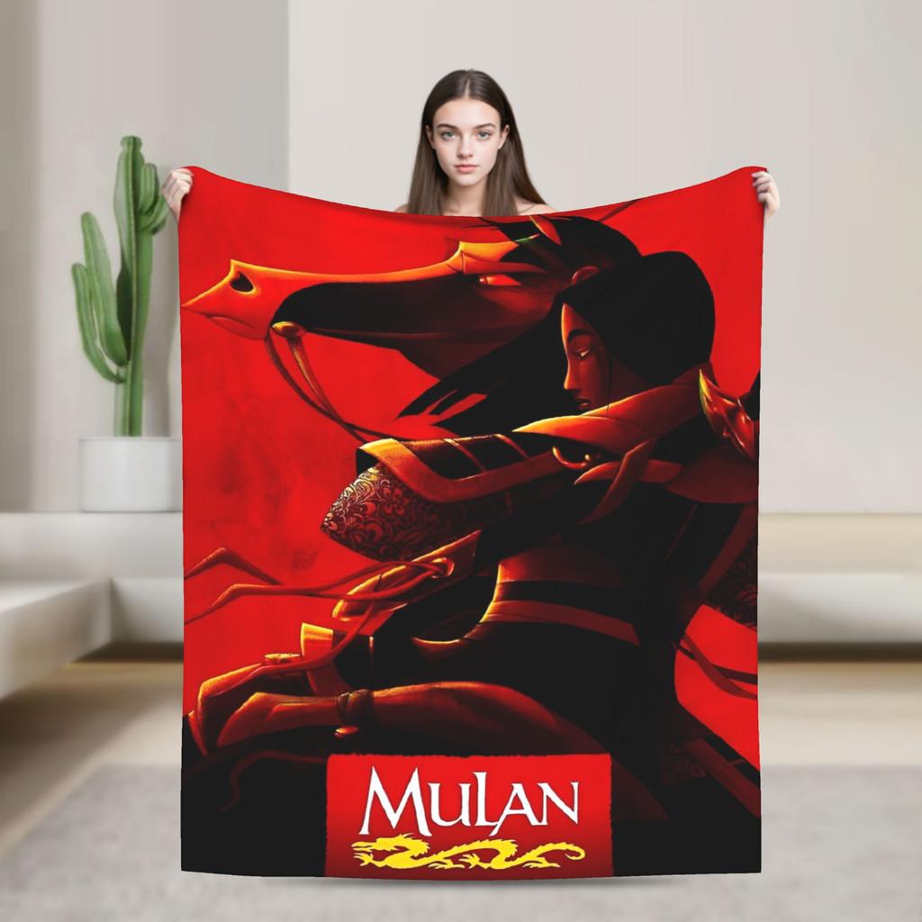 Mulan Cartoon Blankets  Airplane Travel Flannel Throw Blanket For Outdoor Soft Warm Custom Quality Bedspread Birthday Gift