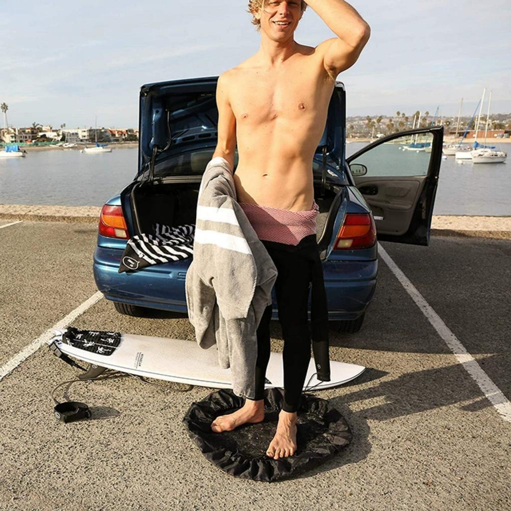 Swim Carry Pack Pouch Drawstring Bag Wetsuit Storage Bag Beach Wetsuit Changing Mat for Surfers Diving Waterproof Dry Bag