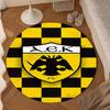 AEK AthensGolden And Black Crest Design Round mat Home Decor, Chair rug For livingroom,Bedroom, doormat home decor Birthday Gift Christmas Gifts