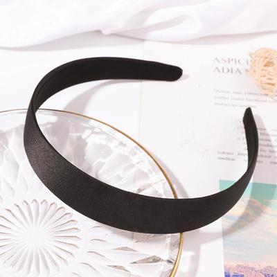 Einfache schwarze Satin-Stirnbänder für Damen 1,5/2/2,5/3 cm breit Haarband für Mädchen DIY Haarbänder Haar Kopfreifen Kopfschmuck Haarschmuck