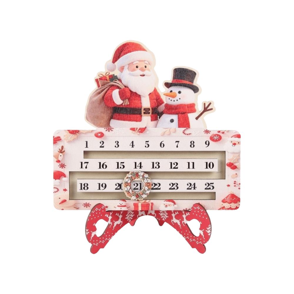 Santa Claus Decoration Calendar Wooden Christmas Decor Creative Christmas Advent Calendar Home