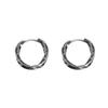 Retro Distressed Ear Buckle Earrings Personality Printed Twisted Design Couple Style Affordable Dainty Durable Alloy Unisex Daily Earrings