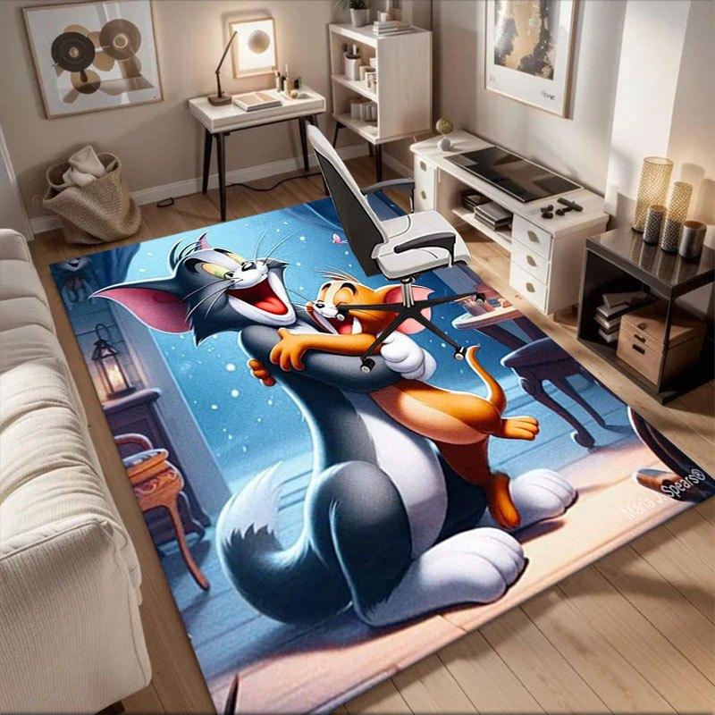 

Tom & Jerry Hug: Classic Cartoon Art Print Office Mat Home Decor Gift For Halloween & Christmas LD134 60cm by 90cm