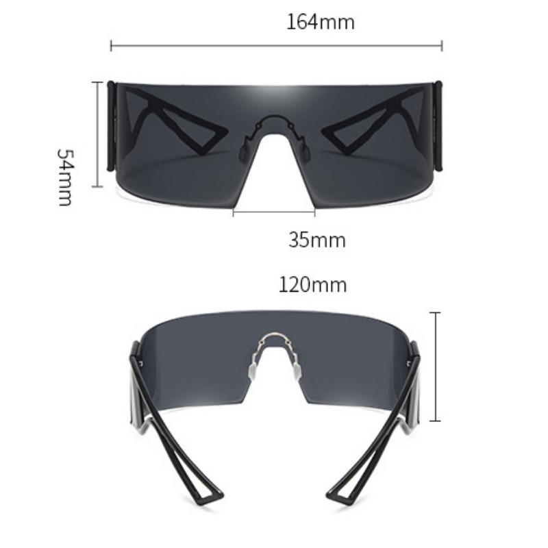 Non-polarized Rimless High Definition One-Piece Frame All-inclusive Sunglasses Men Women Windproof Outdoor Sports Protection Eyeglasses