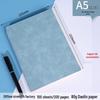 A5 Leather Notebook with Logo, Pen Holder, Thickened Soft Cover for Business Meetings and Student Notes
