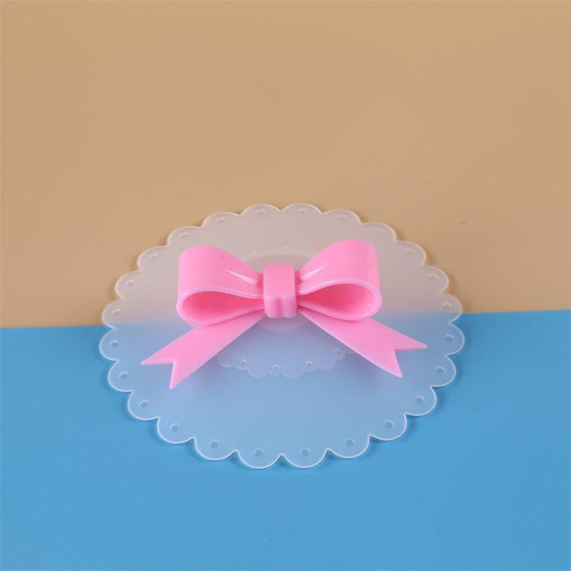 Silicone Green Flower, Cartoon Bow-tie Cat Water Cup, Ceramic Cup Lid, Silicone Sealed Cup Lid