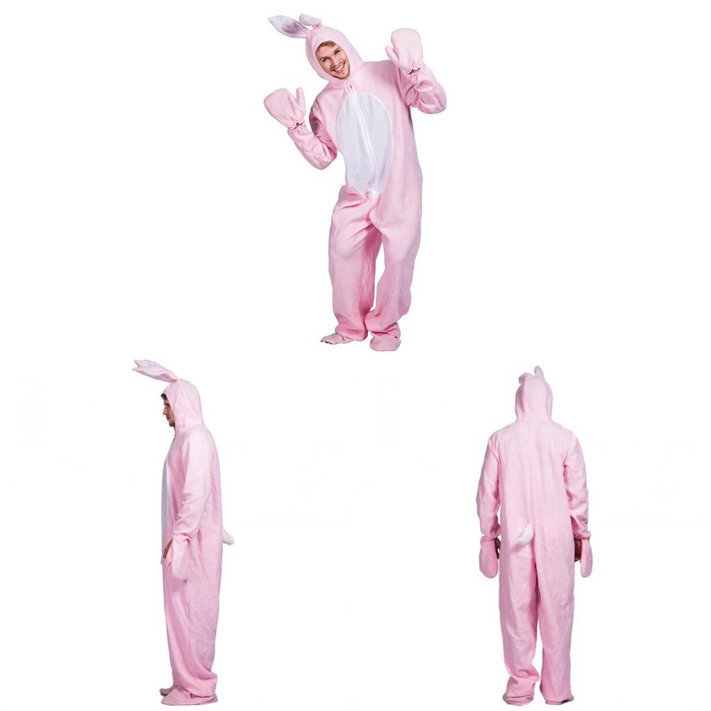 Pink Bunny Costume For Adults With Polyester Material For Cosplay And Halloween Parties