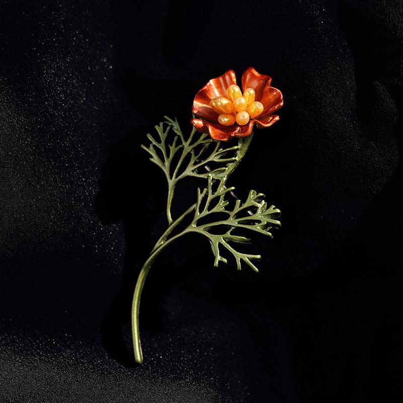 Vintage Floral Brooch Pin With Alloy Material For Wedding Gift And Souvenir