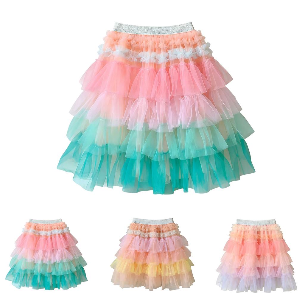 Children's Fashionable And Comfortable Cake Skirt With Elastic Waist Half Skirt