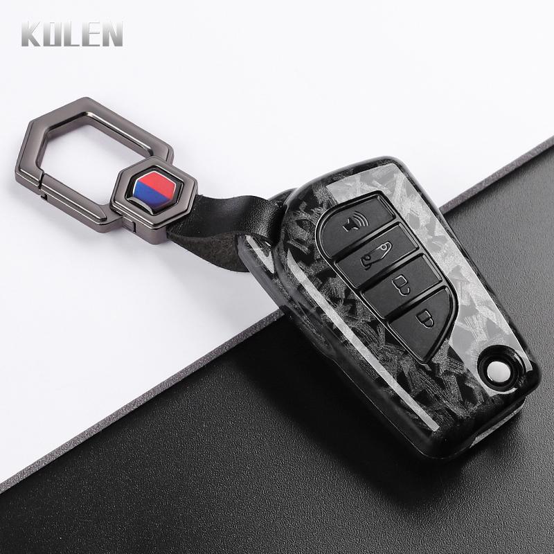 Abs Carbon Fiber Style Car Key Case Cover For Toyota Camry Rav4 Forturner Hilux Auris Corolla Avensis Verso Yaris Aygo Scion Tc