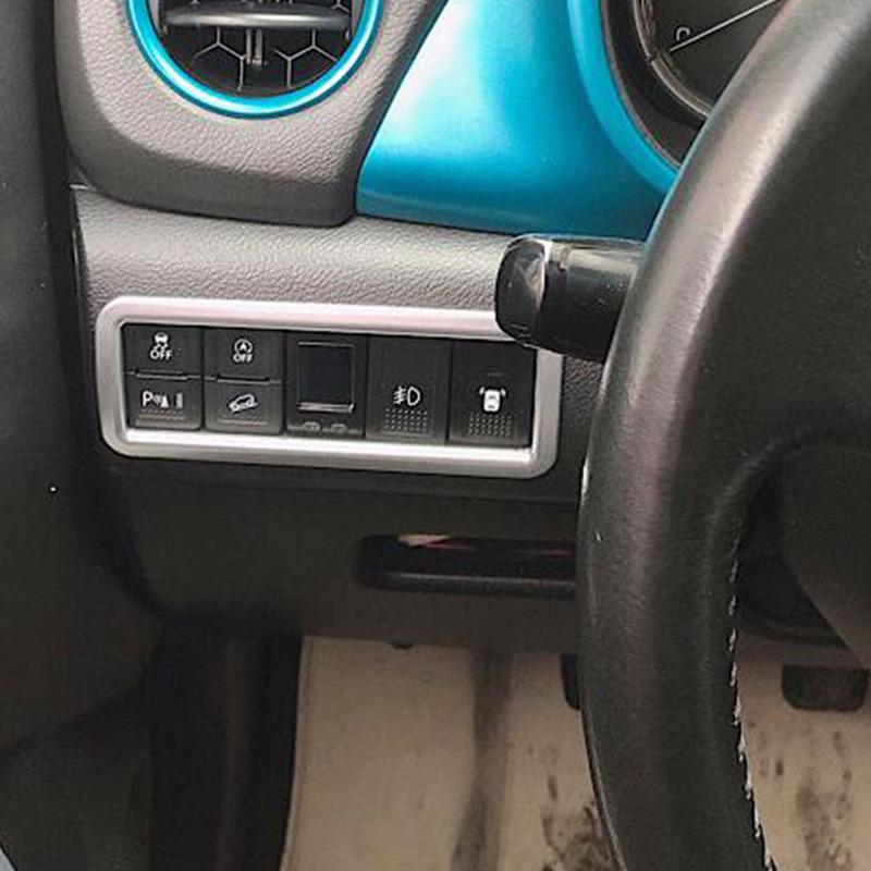 For Suzuki Vitara 2016 2017 2018   Car Styling ABS Matte Cover Front Fog Light Switch Button Trim Frame Lamp Panel 1PCs