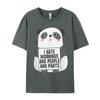I Hate Mornings People And Pants Funny Cute Panda Tops Shirt Comfortable Teeshirt 2024 Popular Cotton Camisa Student Tshirt