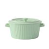Simple Ceramic Binaural Soup Bowl Noodle Bowl Household Large-Capacity Instant Noodle Bowl With Lid Tableware Soup Basin Snail Powder Bowl