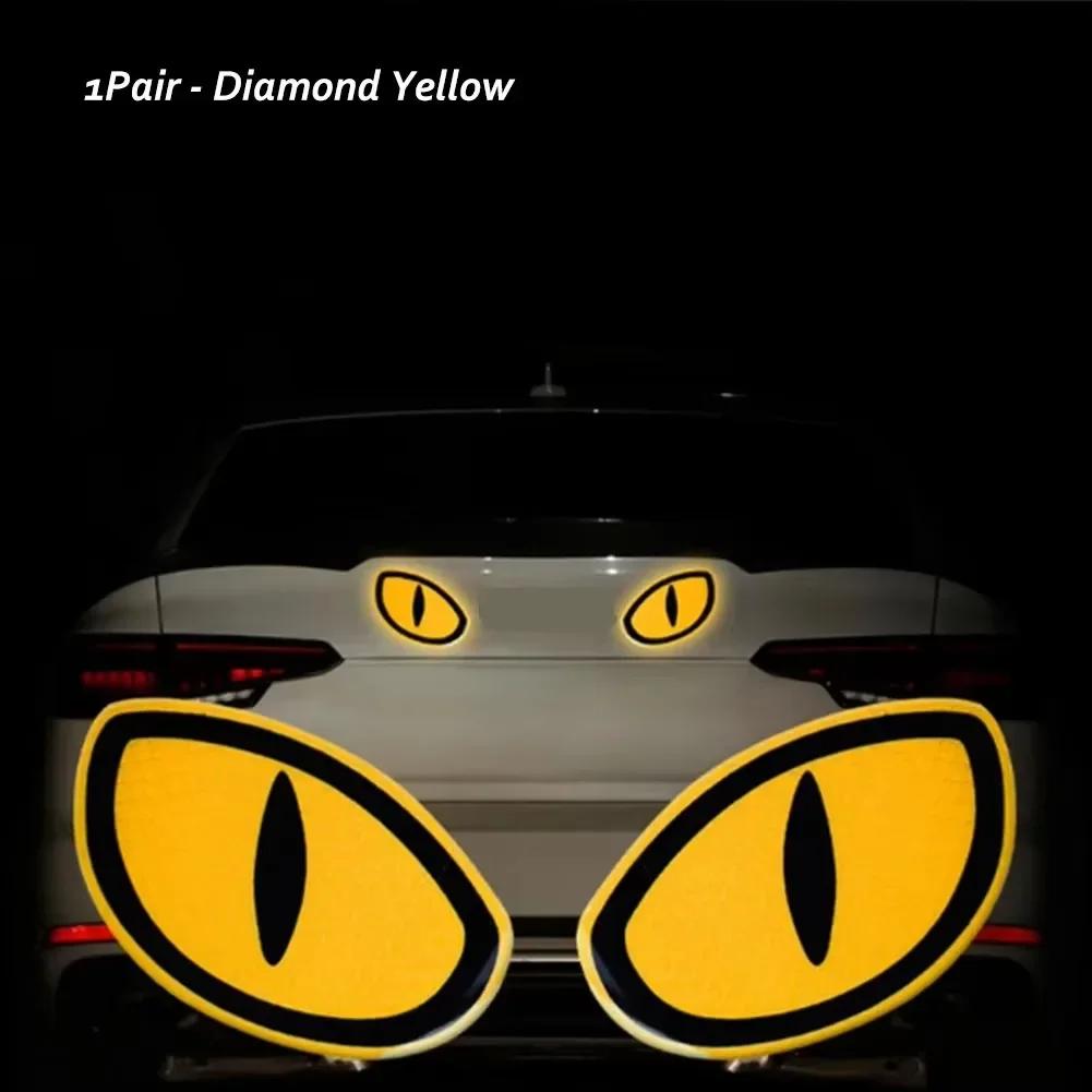 2PCS Car Reflector Sticker Night Driving Safety Decal Motorcycle Trailer Cat Eye Reflective Safety Warning Tape Decoration