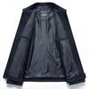 Spring and Autumn Middle-aged and Elderly Men's Executive Jacket Lapel Zipper Business Casual Jacket Daddy's Jacket