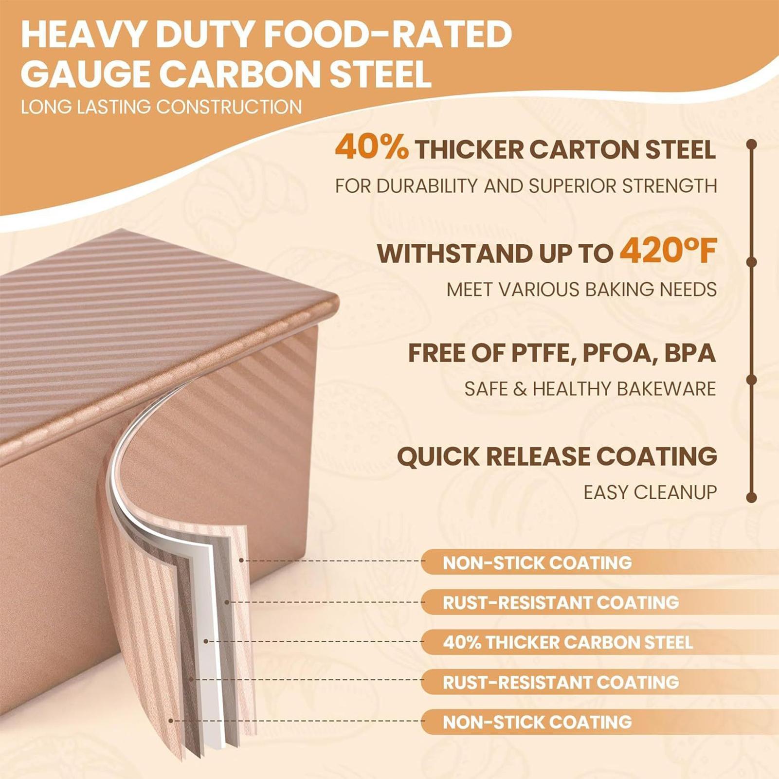 Bread Loaf Pan Non-stick Bread Loaf Pan Heat Resistant Reusable Toast Box Cake Mold For Homemade Desserts Cooking Roasting CN