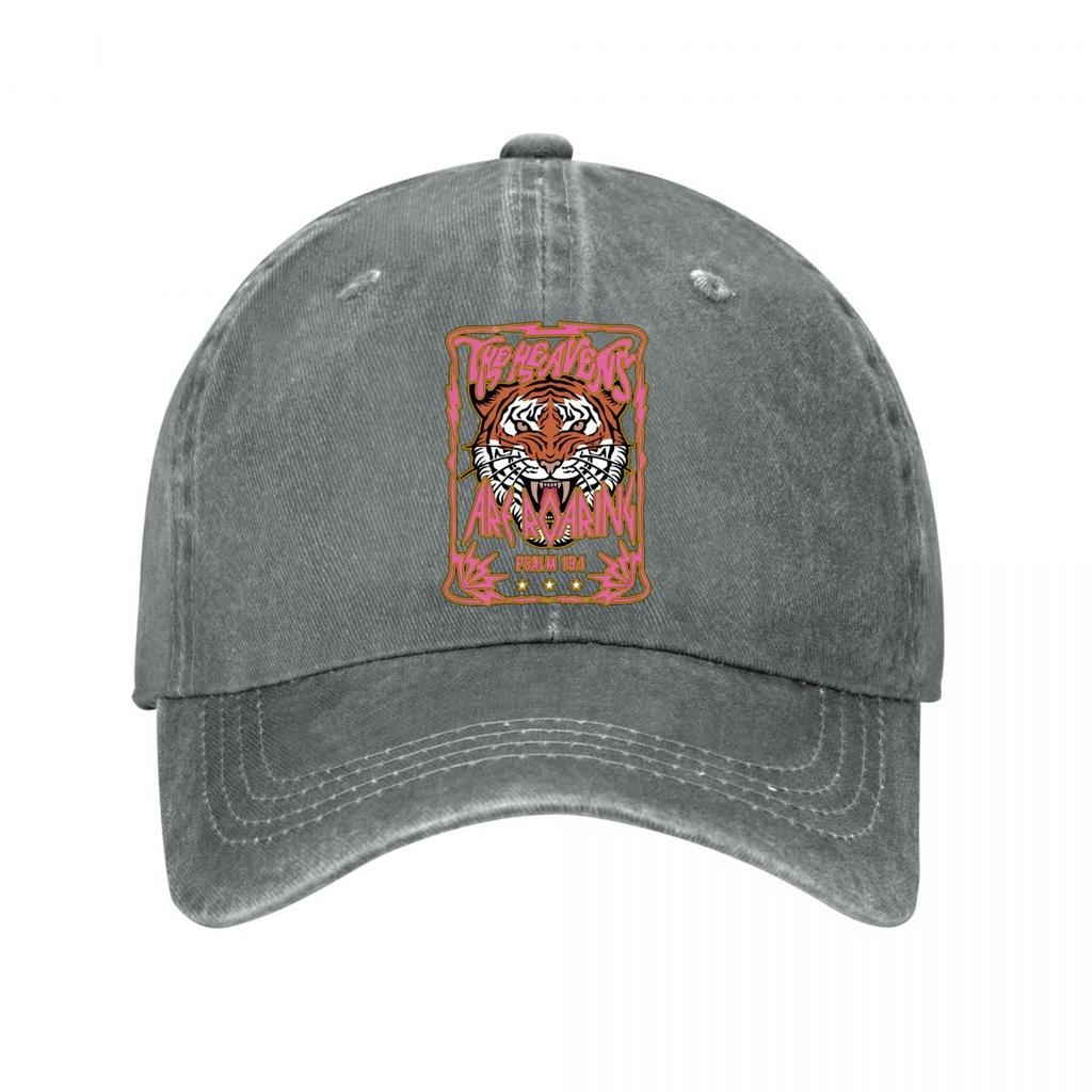 Tiger Graphic Psalm  Vintage Washed Baseball Cap Outdoor For Womens Unisex FeUnisex