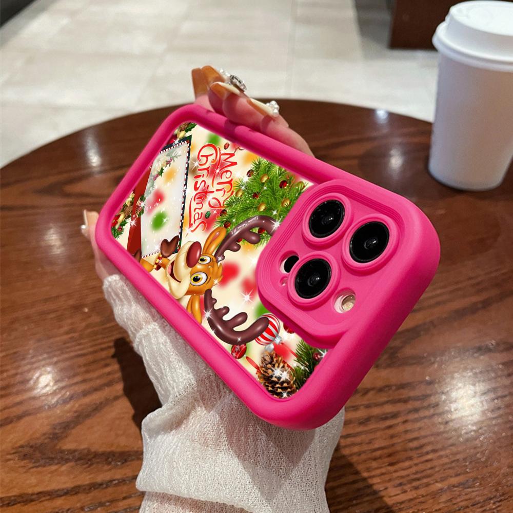 N107 Happy New Year Christmas Art Soft Angel Eyes Phone Cases for iPhone 16 15 14 13 11 Pro Max 8 7 6s Plus 12 Mini XR XS Max SE Shockproof Cover