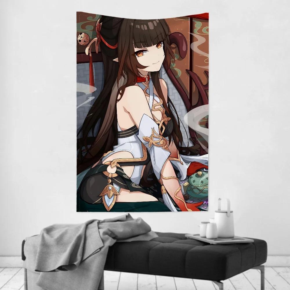Spiel Honkai Star Rail Lingsha Charakter Druck Tapisserie Raumdekoration Tapete Party Hängender Hintergrund Raumdekoration