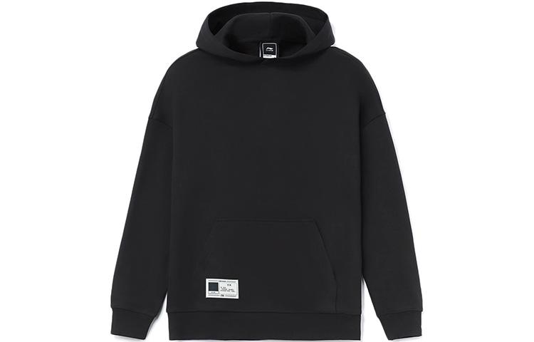 Li Ning Sweatshirts Unisex Black Hooded Moderate Regular AWDR869-7 S