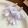 Silver Needle Fabric Chiffon Flower Pendant Earrings Holiday Wind Sweet Small Fresh Stud Earrings Niche High-end Earrings Women