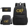 CR7 Youth Printed Backpack With Shoulder Pouch Set Middle School Students Durable Oxford Fabric Breathable Shockproof