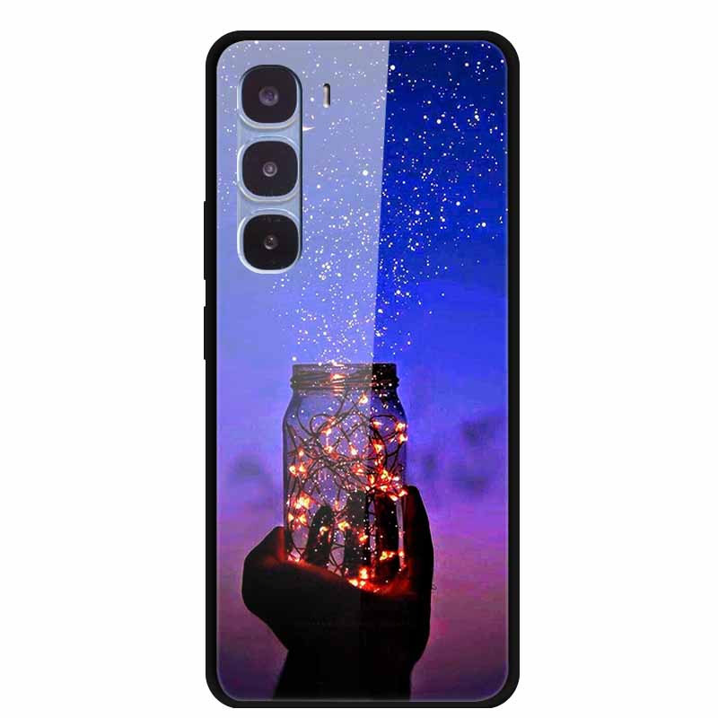 Funda de Lujo Para Infinix Hot 60 Pro X6885 Cubierta de Cristal Templado para Fundas de Teléfono Infinix Hot 60 Pro Animales de Moda Protectora Funda