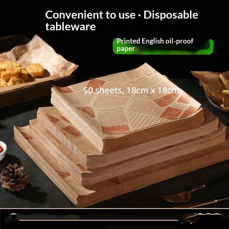 Nonstick Baking Paper 50 Sheets Food Grade Greaseproof Heat Resistant Waterproof Liners for Air Fryer Oven Roasting