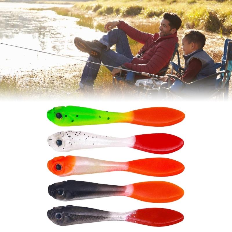 Zweifarbige künstliche Köder Angelköder Mini Softbaits Angelzubehör Swimbait Köder 7cm Wobbler Angelköder 5 Stück