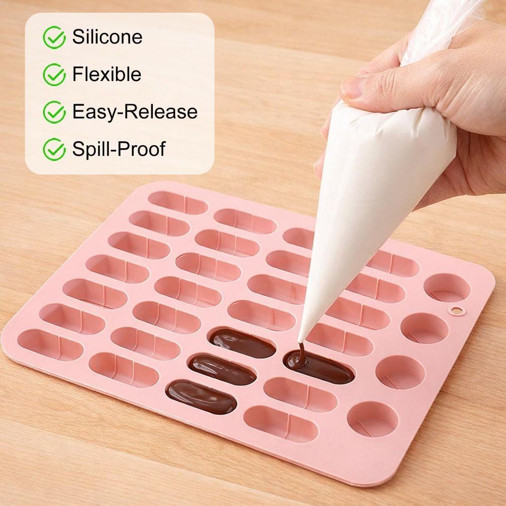 New Silicone Capsule Shaped Mold 28 Cavity Design Flexible Pill Mold Tray Reusable Candy Mold for Cupcake Decorating