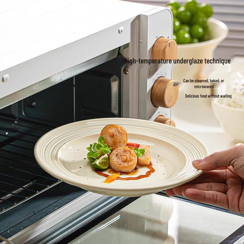Nordic Simple Cream Ceramic Bowl and Plate Set for Housewarming - 2024 New Collection