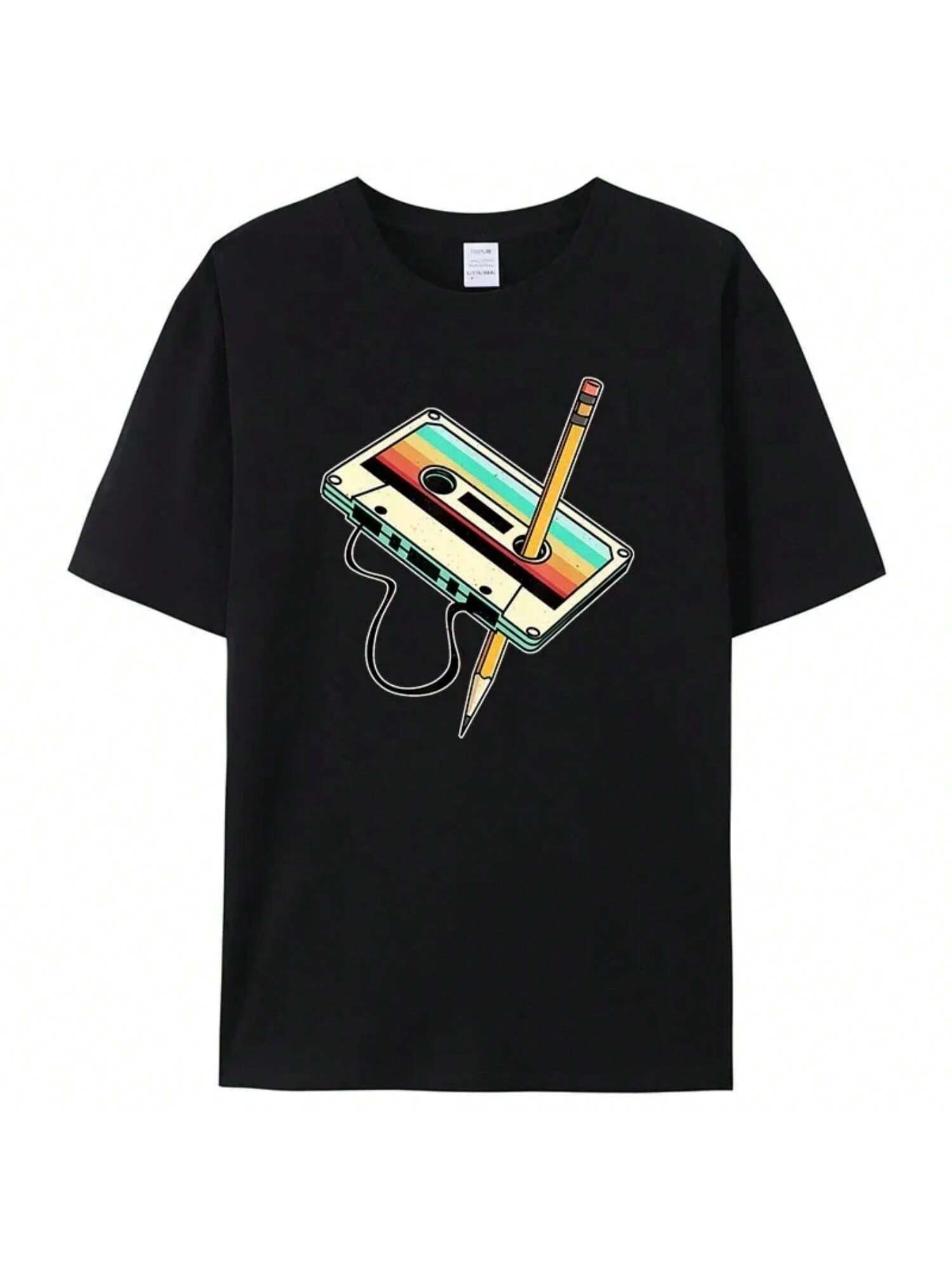 Short Sleeves And Short Sleeves Retro Retro Music T-80s Retro Clothes With Tapes T-Shirt S разноцветный