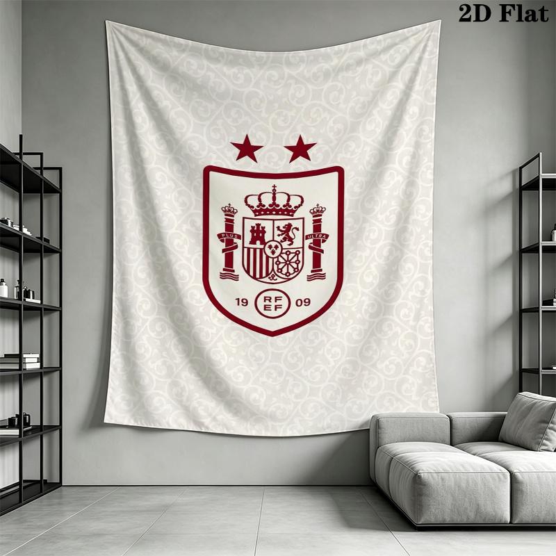 Spain National Football Team Wall Tapestry Aesthetic Wall Hanging Printed Fabric Blanket Decorative Tapestries for Bedroom Living Room Home Decor