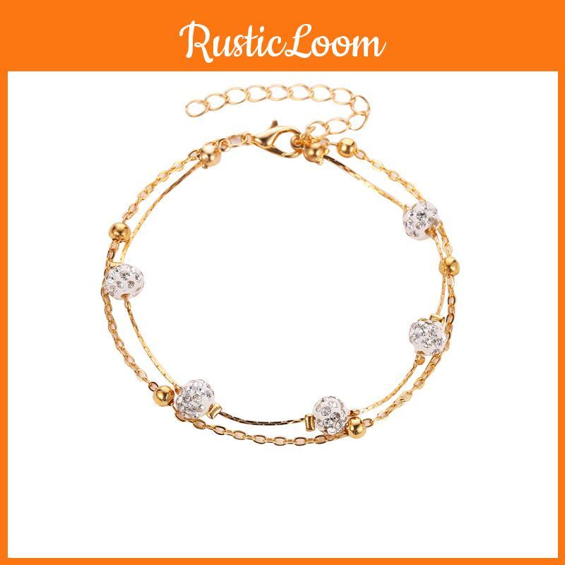 Simple Bracelet Ankle Women Overgild Color Anklet Foot Jewellery Chain Stone