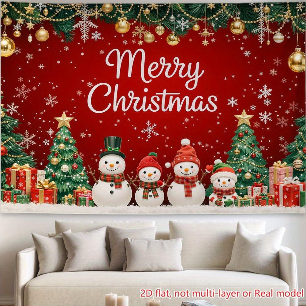 1Pcs Festive Merry Christmas Snowman Scene Decoration Background Xmas Backdrop Decorations For Photo Studio Photo Booth Party