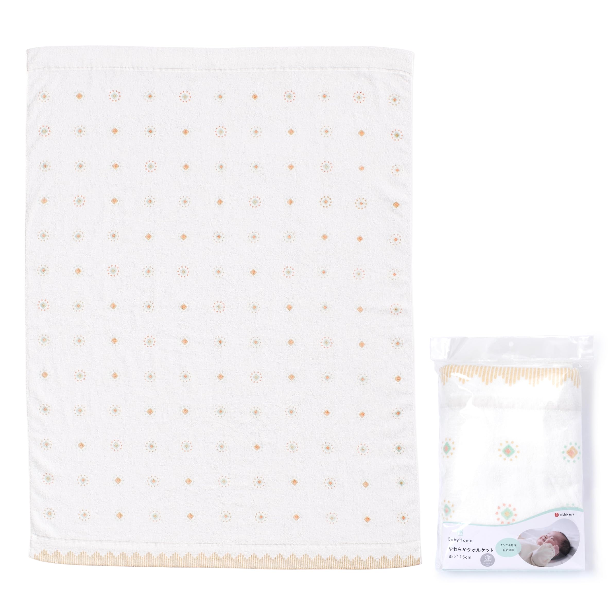

Nishikawa Моющееся одеяло-полотенце, 85x115см, 100% хлопок, Babyhome, Мягкая и пушистая двухслойная марля, Разноцветное, WR55300000