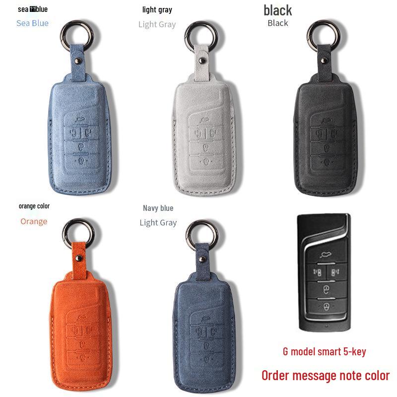 Compatible Key Case for GAC AION Y & Trumpchi GS Models (GS3, GS4, GS5, GS6m) with Suede Shell and Buckle Design