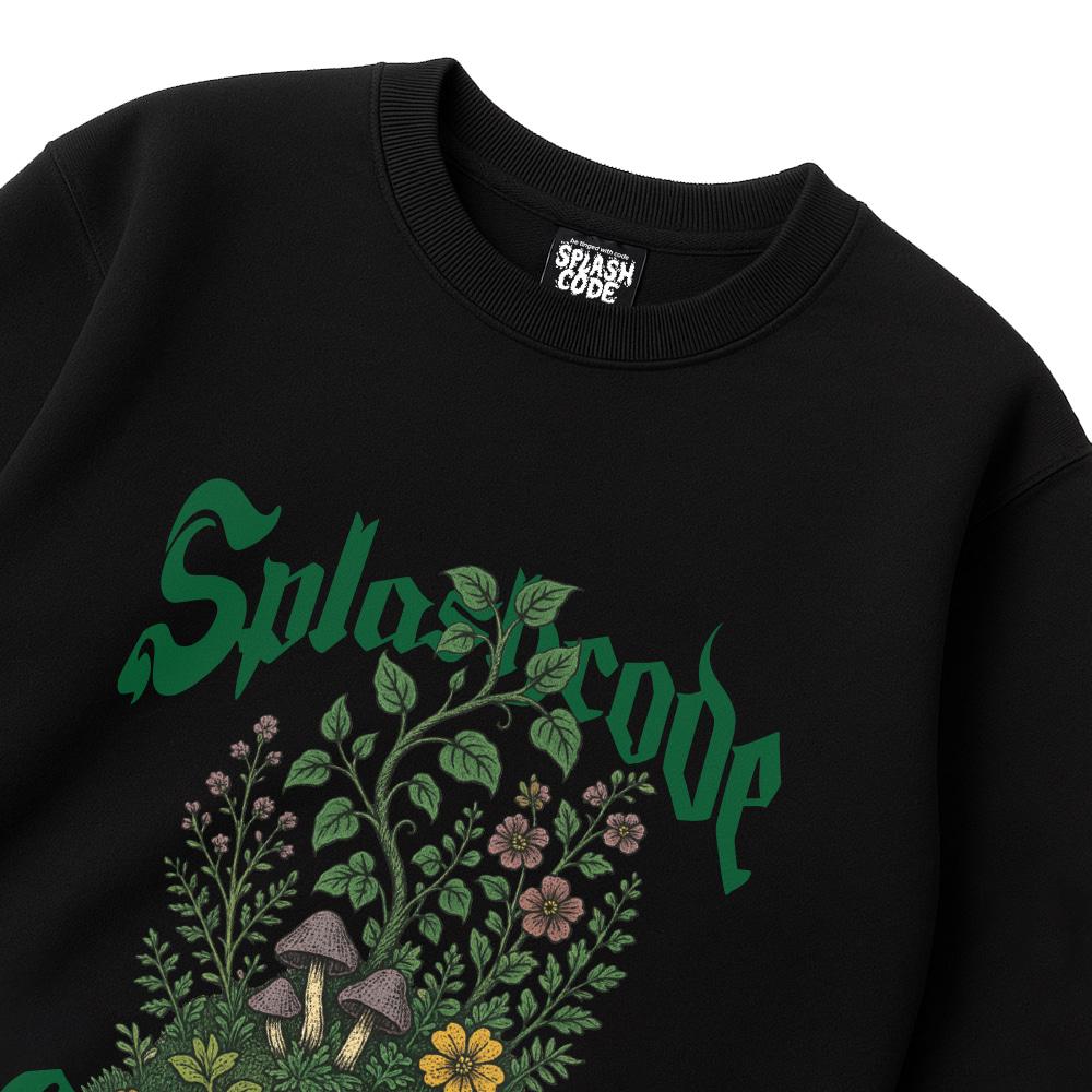 Seupeullaesikodeu Heavy Crew Neck Sweatshirt Black - Growth Up