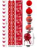 Chinese Wedding Double Happiness Stair Decor Set - Stickers, Flowers, Banners, Lanterns