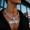 European and American Hip-hop Retro Flame Letter Pendant Men's Necklace Niche Personality Fashion Full Diamond Letter Versatile Necklace