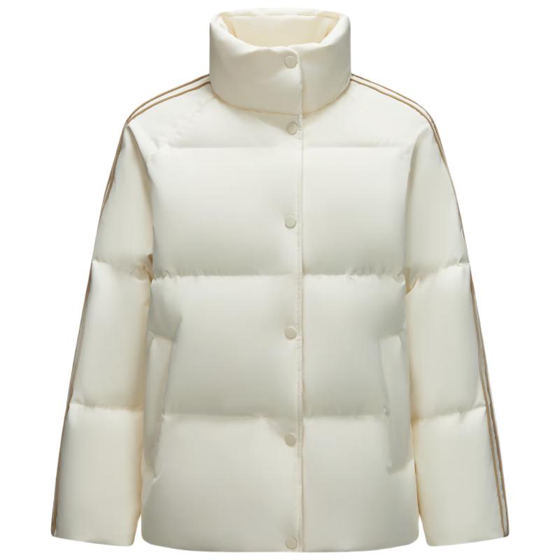Semir Women's 2024 Winter Color-Block Stand Collar Short Down Jacket