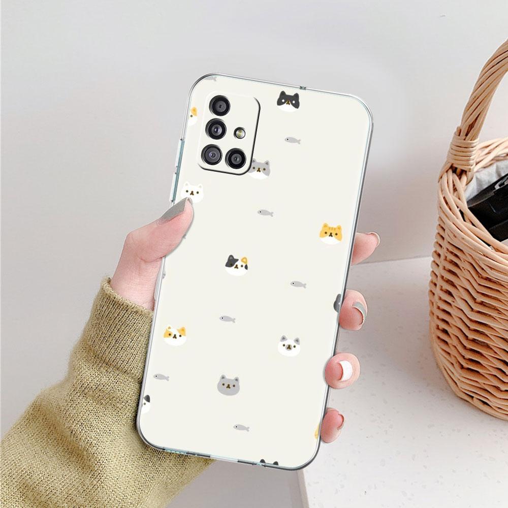 

С Днем кошек! Прозрачный чехол для Samsung Galaxy A51 A71 A21s A31 A12 A32 5G A21 EU A52 4G A41 A11 A22, чехол из ТПУ для телефона Samsung A41