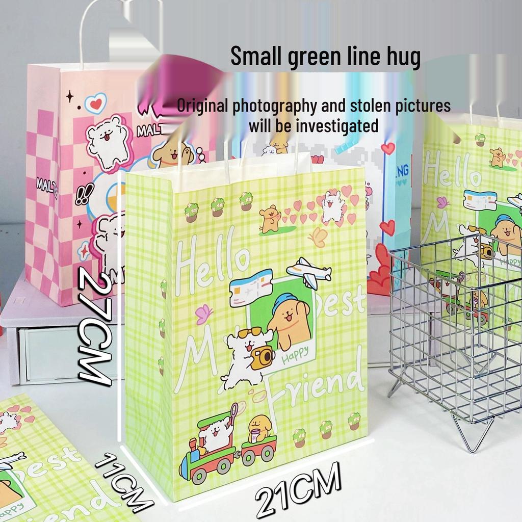 Cute Cartoon Kraft Paper Tote for Jewelry & Small Gifts