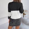Fall Winter Lazy Wind Loose O-Neck Sweater Dress Women's Long Sleeve Straight Knit Pit Strip Wide Dresses