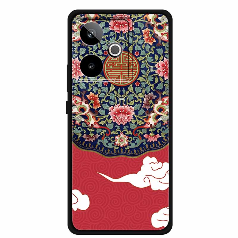 For Realme GT7 3D Relief Phone Case Emboss Flower Back Cover Black Silicone Shockproof Soft Protector 6.8" Realme GT 7T 7 T Capa