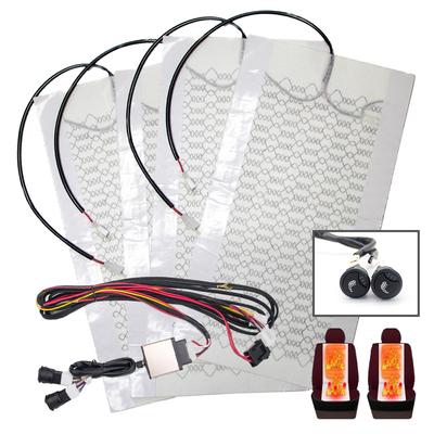 Car Seat Heater Universal 12V Carbon Fiber Car Heat Pads 3 Level Heated Round Cushion Switch Kit Winter Warmer Seat Cover