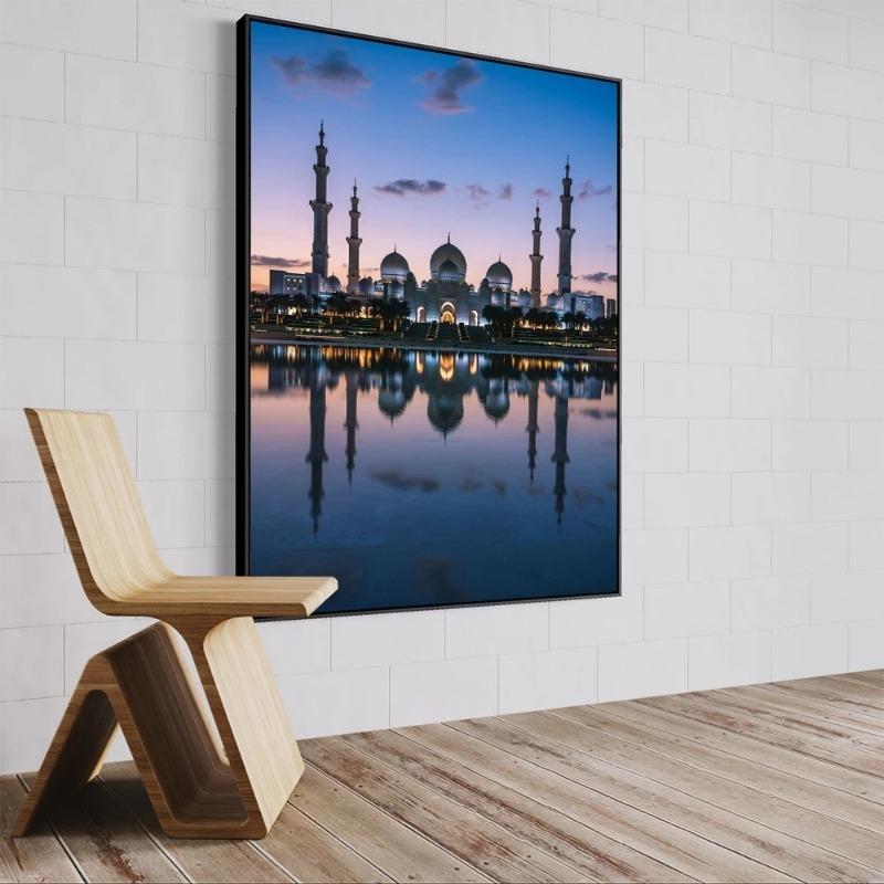 Retro Islamische Kalligraphie Allahu Akbar Kaaba Heiliger Ort Moschee Kunst Poster Leinwand Malerei Wand Druck Bilder Room Home Decor