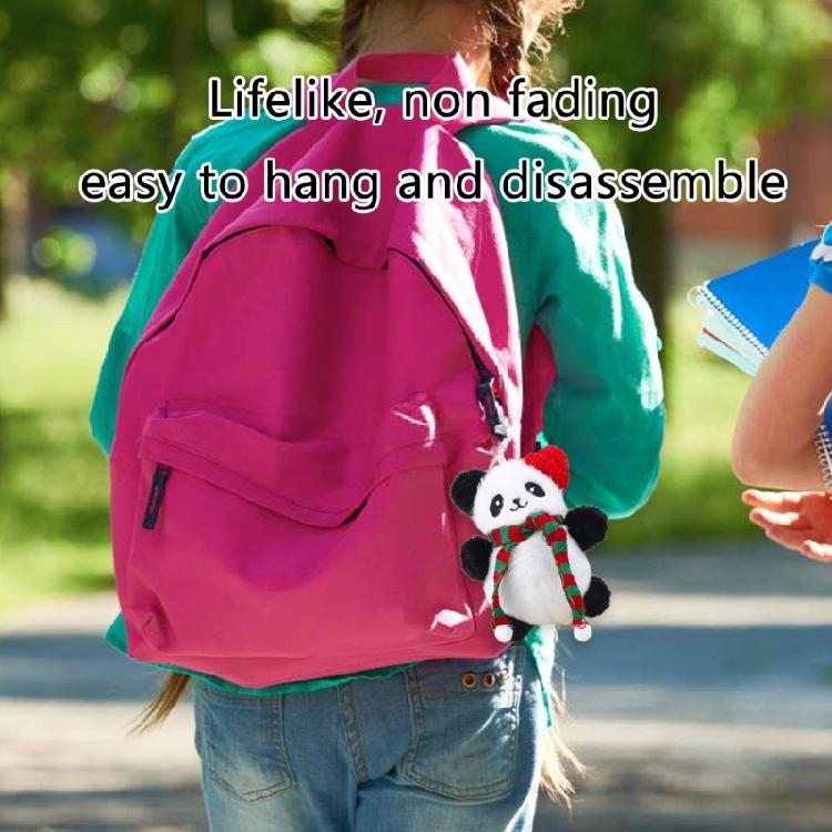 Christmas Tree Ornament Hanging Decors Comfortable Phone Chains Decoration Christmas Panda Keychain Key Rings for Bags