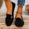 Women's Metal Decor Loafers, Casual Slip On Flat Shoes, Women's Lightweight & Comfortable Shoes